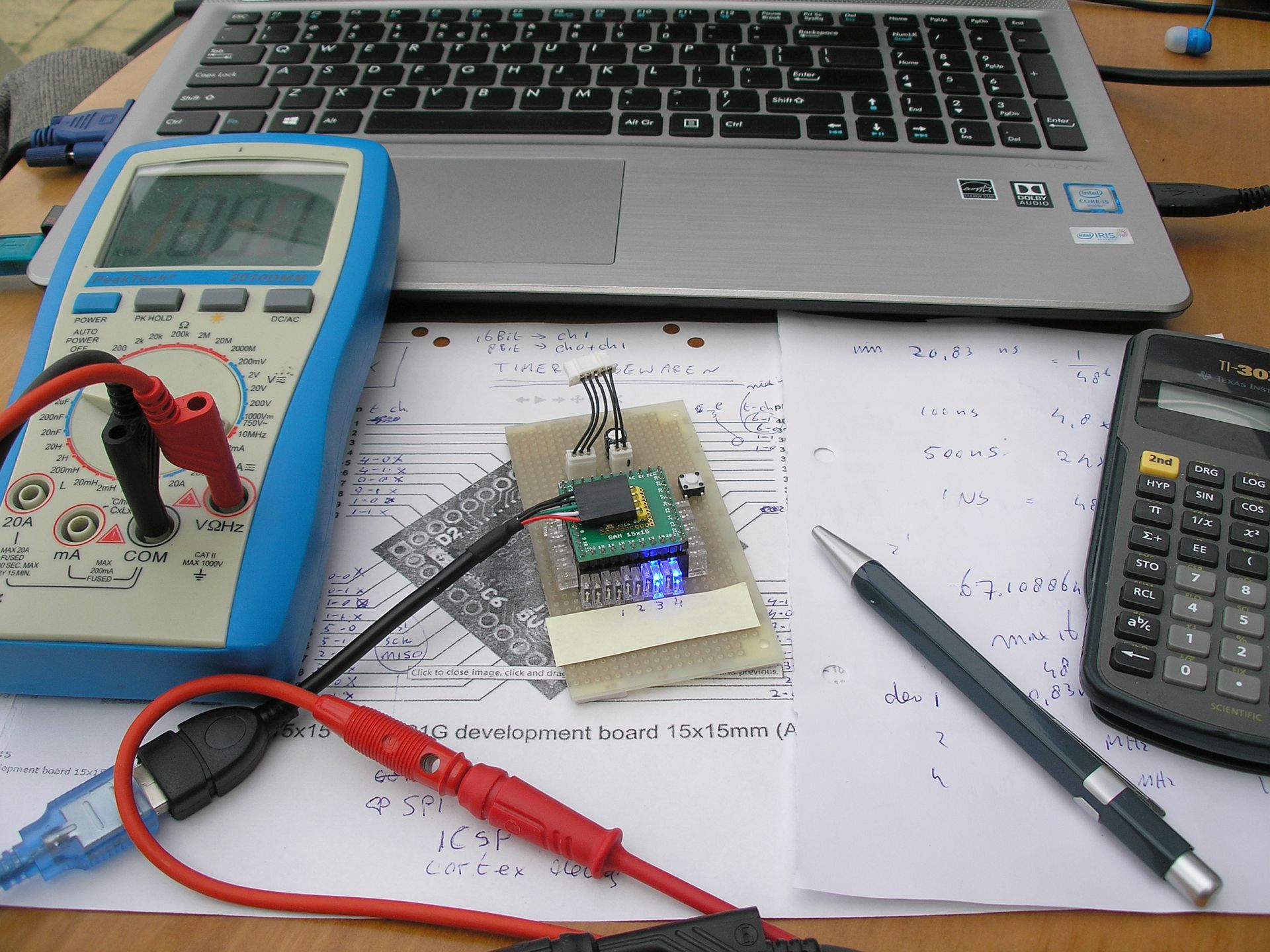 Arduino SAMD board under test on my workbench Arduino SAMD board under test on my workbench