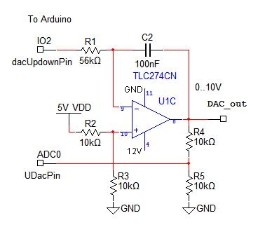 Integrating 10-bit DAC for the Arduino schematic