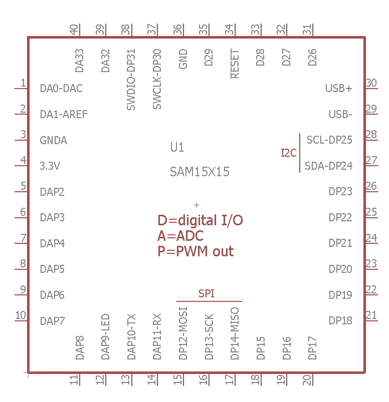 SAM15x15 Eagle library symbol