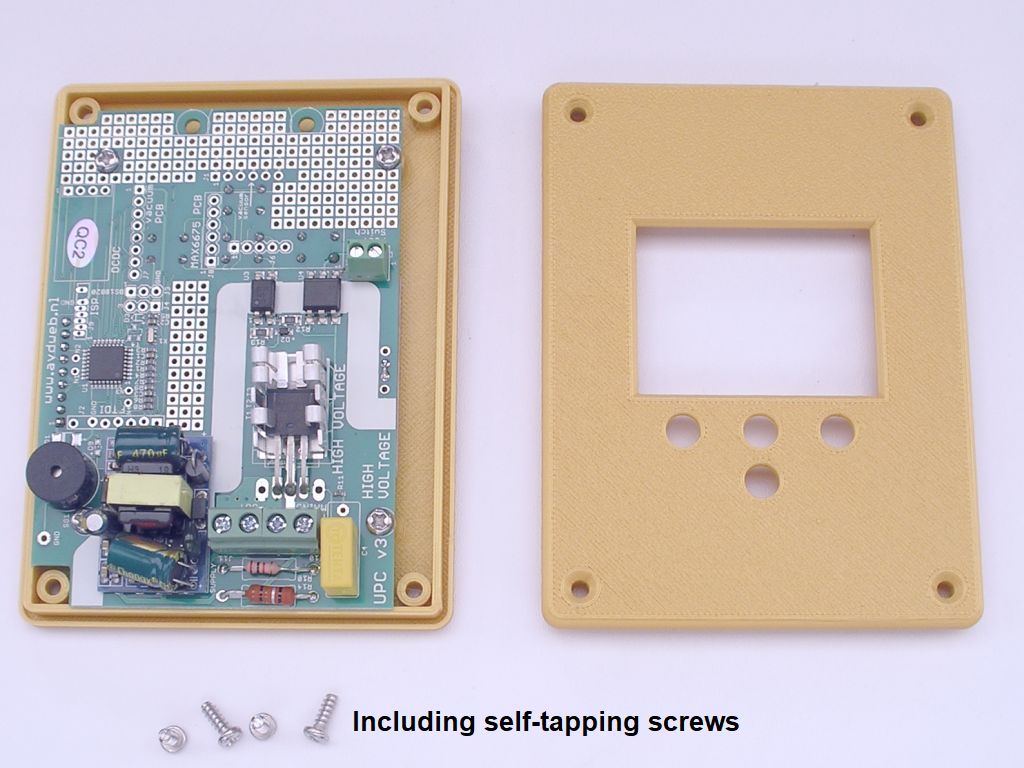 Front panel with self tapping screws