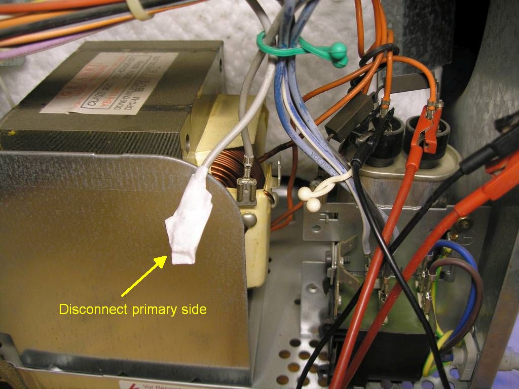 Disconnect mains side Microwave-disconnect