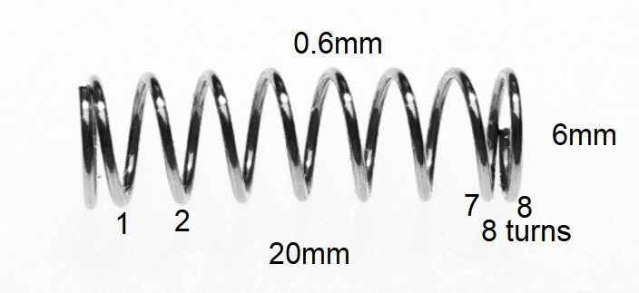 Spring 20x6mm 8-turns Spring 20x6mm 8-turns